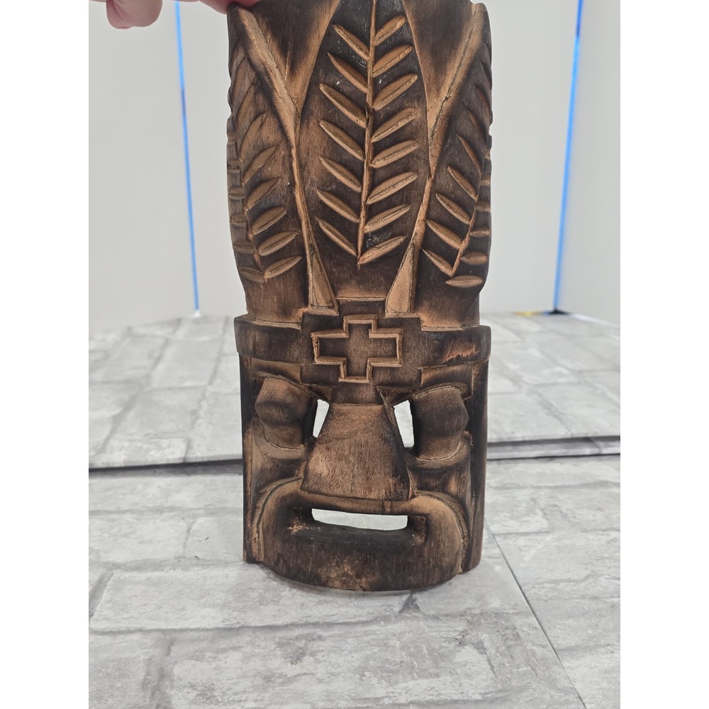 Unique Hawaiian Wooden‎ Tiki Akua Monkey Pod Wood Museum Replica 12"